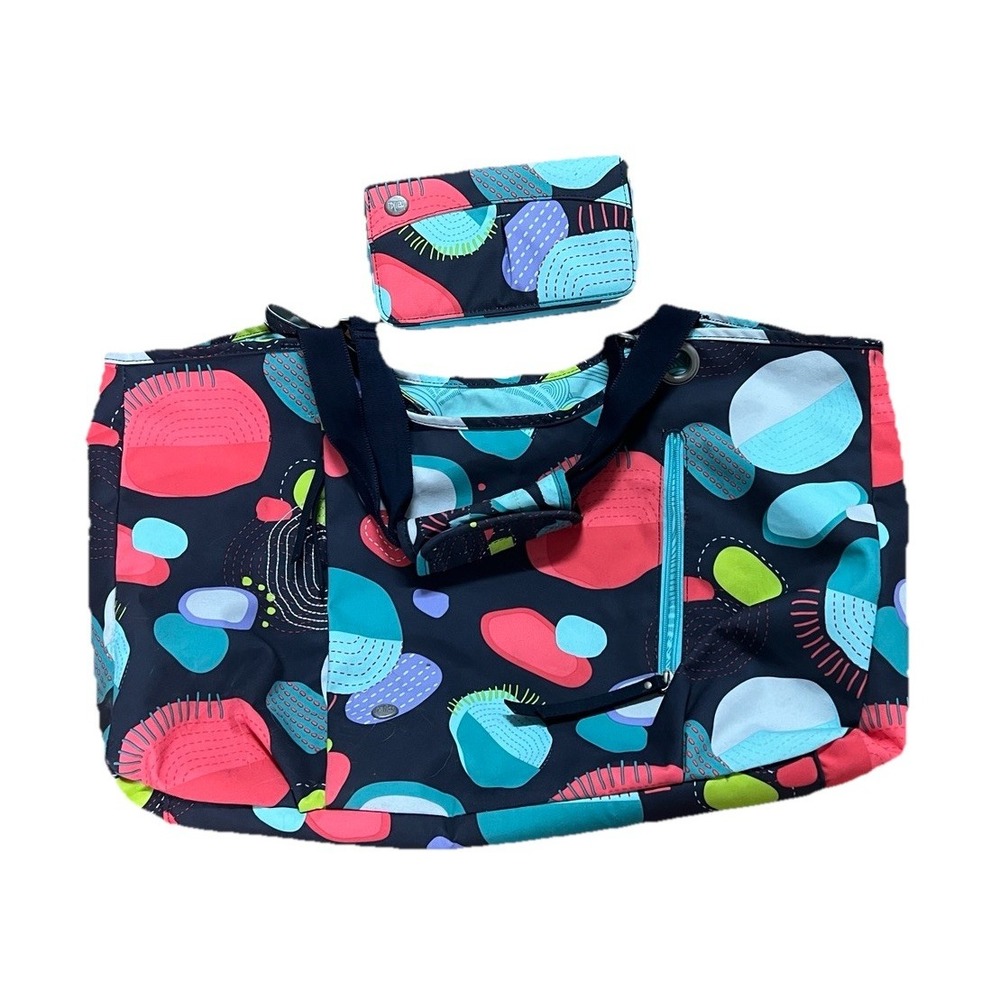 Haiku Multi-Color Printed Bag W/Matching Wallet Dot Patchwork Calico Rae